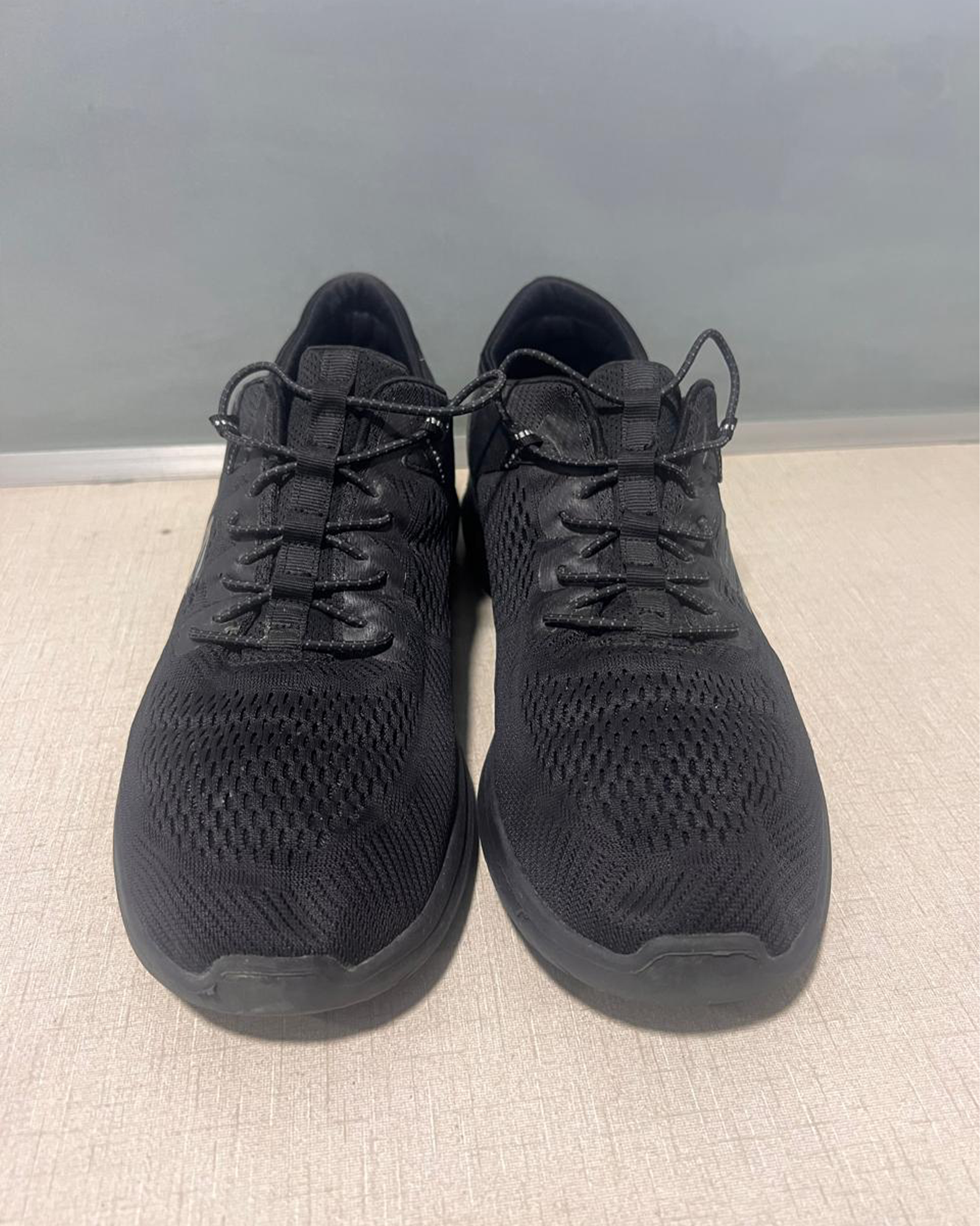 All Black Lightweight Mesh Running Sneakers