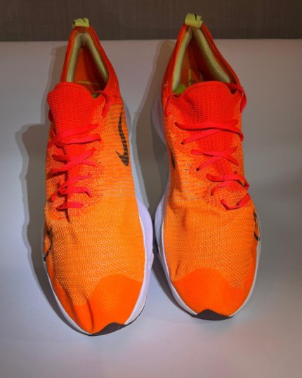 Neon Orange Knit Running Sneakers