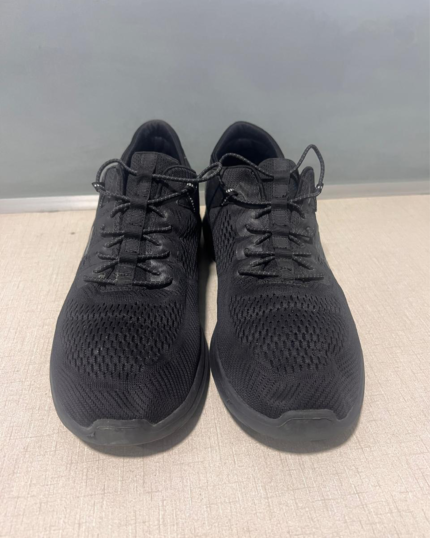 All Black Lightweight Mesh Running Sneakers